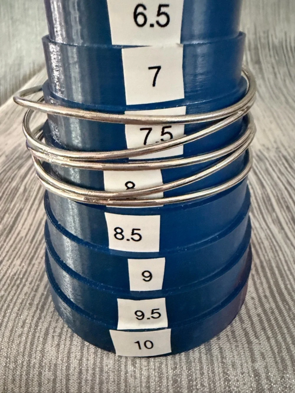 Silver and Navy Beaded Women's Bracelet Set